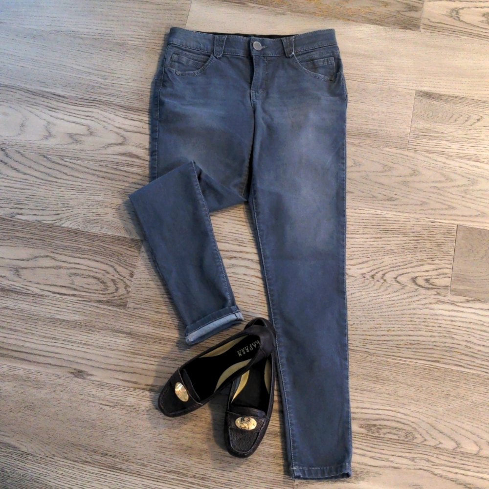 Democracy "Ab"solution denim, dark grey, skinny jean, ankle, size 6